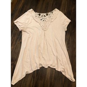 Light pink asymmetrical tunic, size XL